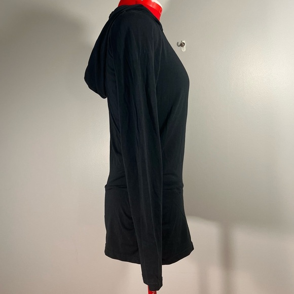 Long Sleeve Black Faux-Wrap Athletic Top - M - Picture 4 of 9